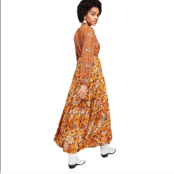 Free People Dove Long Sleeve Maxi Dress 